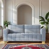 3-Seater Chenille Sofa with Tufted Seat & Custom Stainless-Steel Legs - 2 of 4