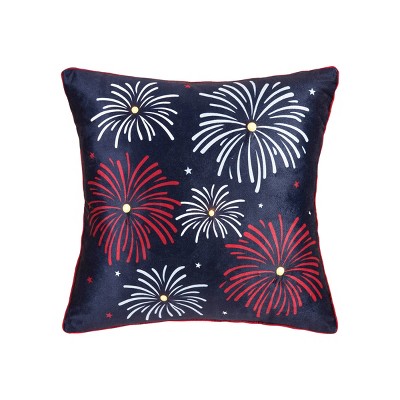 C&F Home 18" x 18" Fireworks Light-Up LED July 4th Light-Up Throw Pillow