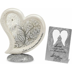 Pavilion Gift Company - Love - 4" Self-Standing Heart Plaque - Wall Sign Panels - 1 of 3