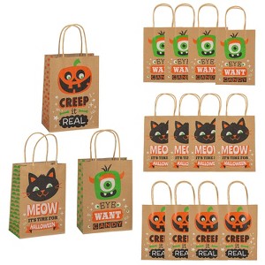 Fun Express 6-1/2" x 9" Medium Halloween Character Print Paper Gift Bags - 12 Pc. - 1 of 2