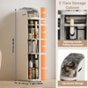 Modern Plastic Narrow Gap Storage Cabinet, Waterproof Skinny Bathroom Storage Organizer With Drawers, Cream White With Transparent Black Accents - 2 of 4