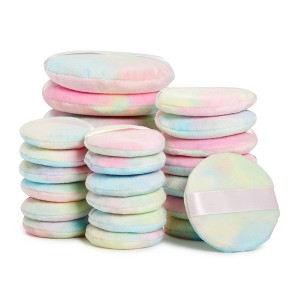 Glamlily 24 Pack Tie Dye Makeup Powder Puffs for Pressed Powder (3 Sizes) - 1 of 4