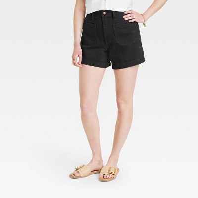 Women's High-Rise A-Line Midi Jean Shorts - Universal Thread™ 
