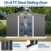 PAGED 8x10 FT Outdoor Storage Shed,All Weather Metal Tool Sheds with Filleted Edges,Durable Garden Shed with Structurally Stable for Patio,Grey - 4 of 4