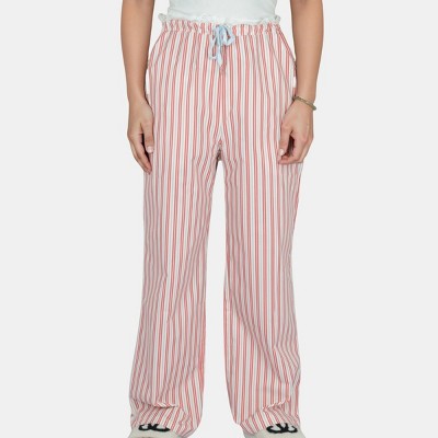Anna-Kaci Lounge Women's Vertical Stripe Lounge Pants with Drawstring Waist and Relaxed Fit