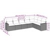 vidaXL 7 Piece Patio Sofa Set with Cushions Gray Poly Rattan - Without Table - 3 of 4