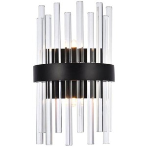 Elegant Lighting Dallas 8 inch crystal bath sconce in black - 1 of 4