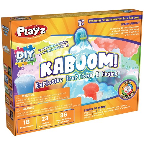 Playz Kaboom Explosive Eruptions & Foams Science Kit For Kids 8-12+ With  18+ Experiments & 23 Tools : Target