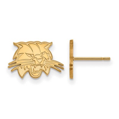 Black Bow Jewelry 14k Yellow Gold Ohio Bobcats NCAA Post Earrings