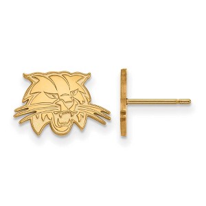 Black Bow Jewelry 14k Yellow Gold Ohio Bobcats NCAA Post Earrings - 1 of 3