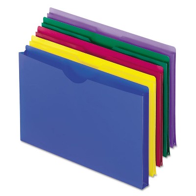 Pendaflex Expanding File Jackets Legal Poly Blue/Green/Purple/Red/Yellow 5/Pack 50993