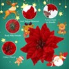 Coucheta 24-Piece Artificial Poinsettia Flowers – Large Velvet Floral Picks with Stems for Christmas Tree, Wreath, Garland, Wedding Decor - 4 of 4