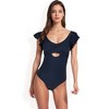Anna-Kaci Swim Women's Ruffled Sleeve One-Piece Swimsuit with Twist Front and Cutout Detail - 4 of 4