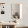 Vynxaria 40" x 28" Solid Wood Wavy Rectangle Mirror - Natural Wall Decor for Bathroom, Bedroom, Living Room & Entryway - 3 of 4