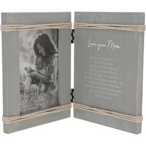 Pavilion Gift Company - Love You Mom - 5.5" x 7.5" Hinged Sentiment Frame (Holds 4" x 6" Photo) - Single Image Frames - 1 of 4