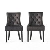 CAVINAS Modern Cheney Dining Chair, Seating for Dining, Accent Chair, Upholstered Armless Chair with Diamond Stitching and Wooden Legs (set of 2) - 3 of 4