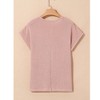 Amaryllis Women’s Crochet Knit Lace Yoke Textured Short Sleeve Pullover Lightweight T-Shirt - 4 of 4