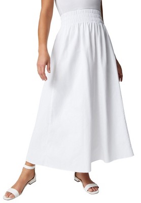 Jessica London Women's Plus Size Chambray Maxi Skirt - 24 W, White : Target