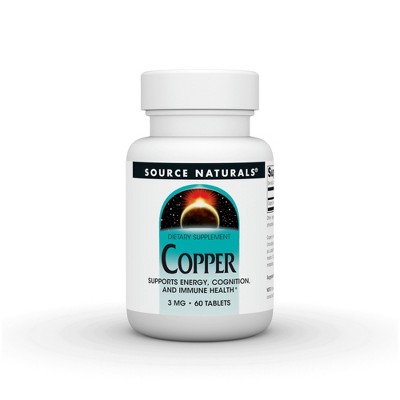 Copper 3 mg by Source Naturals, Inc.  -  60 Tablet