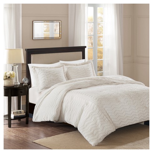 Ivory Kaplan Brushed Long Faux Fur Comforter Mini Set Twin Target
