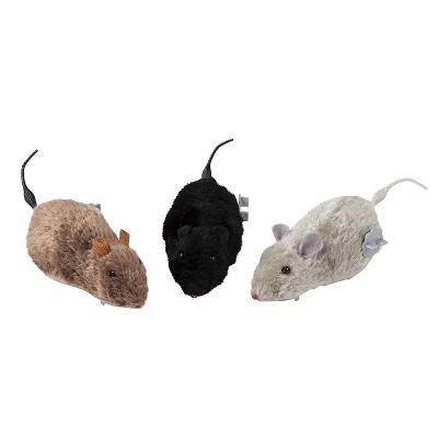 Wind Up Mouse Toys for Kids - 12-Pack Racing Mice, Furry Realistic Prank Toy, Funny Novelty Prizes, Party Favors and Gifts, Gray, Brown and Black