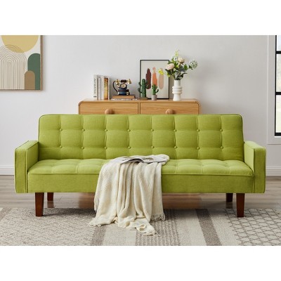 DOMETOUR Solid Color Tufetd Sofa Save Space Convertible Sofa Bed for Living Room
