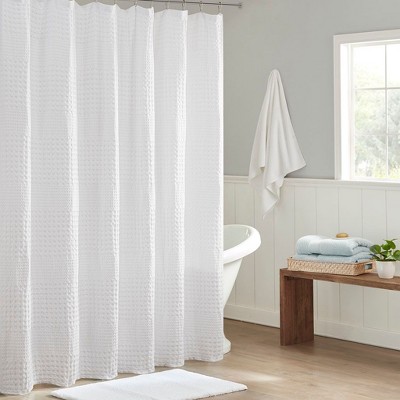 PAGED 72x72 Inch Shower Curtain Modern Cotton Shower Curtain with Striped Print for Bathroom, Machine Washable