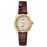 Women's Timex Watch with Leather Strap - Gold/Mother of Pearl/Brown T216939J