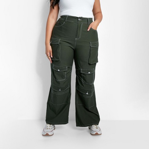 Rebdolls Women's Billie Nylon Cord Drawstring Cargo Pants - Beige - 2x :  Target