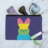 Peeps Rainbow Striped Bunny Peep Makeup Cosmetic Bag Organizer Pouch - 2 of 4