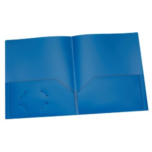 Oxford® Poly Two Pocket Portfolio, Blue, Pack of 25 - 1 of 3