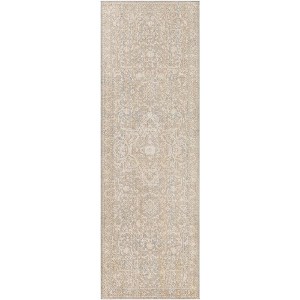 Mark & Day Jay 2'6"x8' Runner Woven Indoor Area Rugs Beige: Stain-Resistant, Pet Friendly, Polyester, Medallion Pattern - 1 of 4