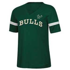 NCAA South Florida Bulls Women's Mesh Trim V-Neck T-Shirt - 1 of 3