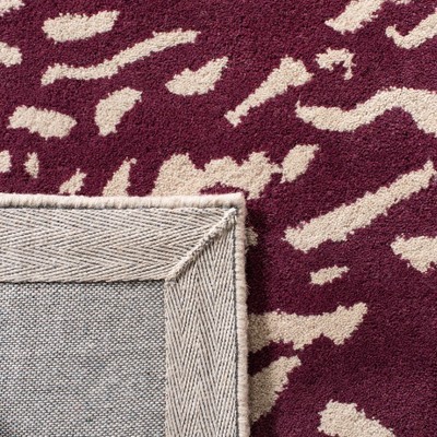 Hand-Tufted Bella Wool 5' Square Area Rug in Beige and Purple