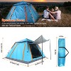 Naysaye Camping Tents 4 Person Tent Waterproof Instant Setup 2 Mosquito Windows for Hiking Backpacking and Outdoor, Blue - 3 of 4