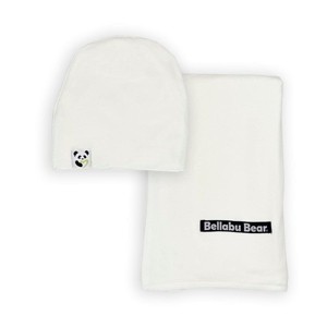 Bellabu Bear Baby Milk White Bamboo Swaddle & Beanie Set - 1 of 1