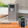 Gulches Indoor/Outdoor Resin Trash Can (16.14”L×16.54”W×35.43”H) – Light Brown Vertical Slat Design, “Waste” Label, Weather-Resistant - 4 of 4