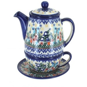 Blue Rose Polish Pottery 380 Vena Tea for One - 1 of 2