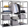 SEVOBAL 67" Portable Closet Wardrobe Armoires Storage Organizer Rack Shelves Cover for Hanging Clothes Quick and Easy to Assembly, Gray, 53"*25"*11" - 4 of 4