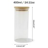 Unique Bargains with Bamboo Lid Decorative Jars Wood Color Clear 1 Pcs - 3 of 4