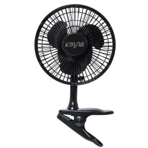 Active Air HORF6 6-Inch Clip-On 360-Degree 5W Brushless Motor Hydroponic Grow Fan with Spring-Loaded Plastic Clip for Gardens, Black - 1 of 4