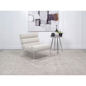 Freeman Boucle Upholstered Armless Chair with Channel-Tufted Back and Clear Acrylic Frame - 1 of 4