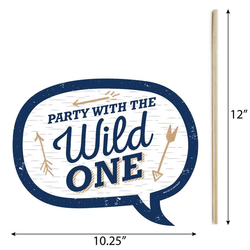Big Dot of Happiness Funny He's a Wild One - Deer 1st Birthday Party Photo Booth Props Kit - 10 Piece, 4 of 5