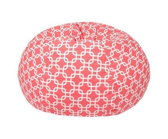 Gold Medal XXL Gotcha Hatch Pattern Print Bean Bag - Coral