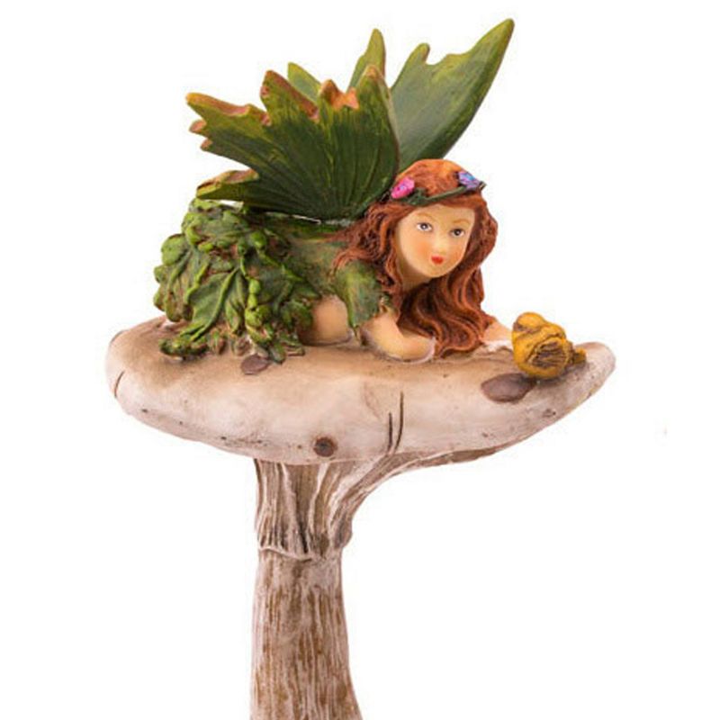 Evergreen Fairy On Mushrooms with Bird Garden Stakes, 5 of 6