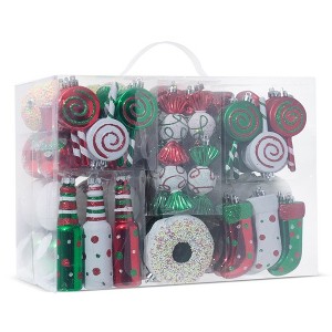 R N' D Toys Candycane Ornament Set – Christmas Candy Cane Shatterproof Balls and Candy Hanging Ornaments for Indoor or Outdoor Christmas Tree - 1 of 4