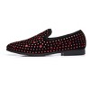 Santimon Mens Slip on Loafers Rhinestone Party Prom Wedding Dress Tuxedo Suit Shoes Red - 2 of 4