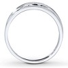 Pompeii3 1/16Ct TW Three Stone Men's Brushed Diamond Lab Created Wedding Ring in 14k Gold - 2 of 4