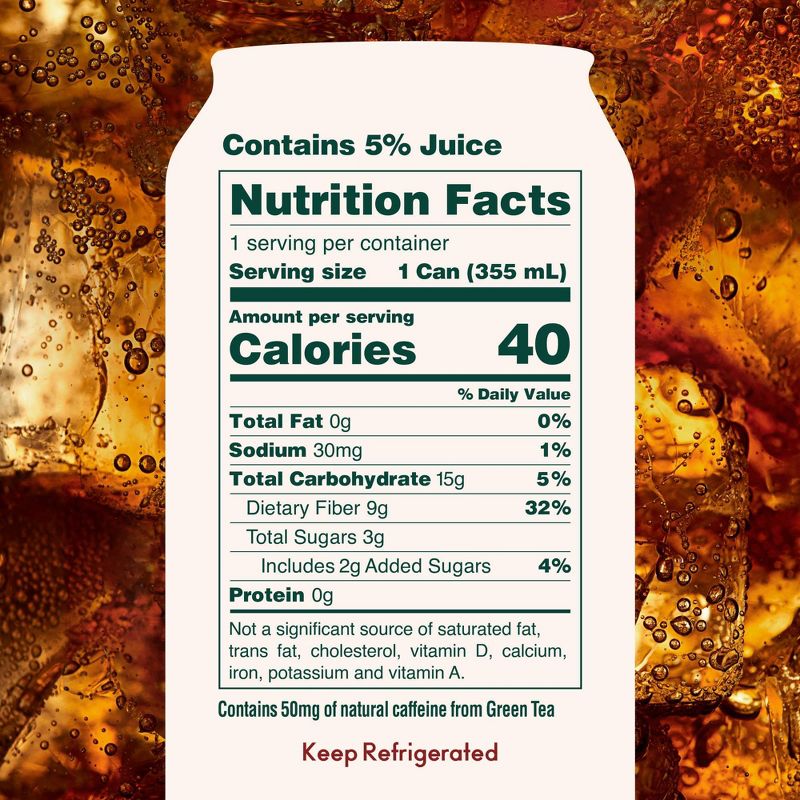 OLIPOP Vintage Cola Prebiotic Soda - 12 fl oz Can, 3 of 13