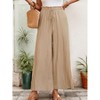 Women's High Waist Wide Leg Pants Tie Front Casual Loose Fit Trousers - 4 of 4